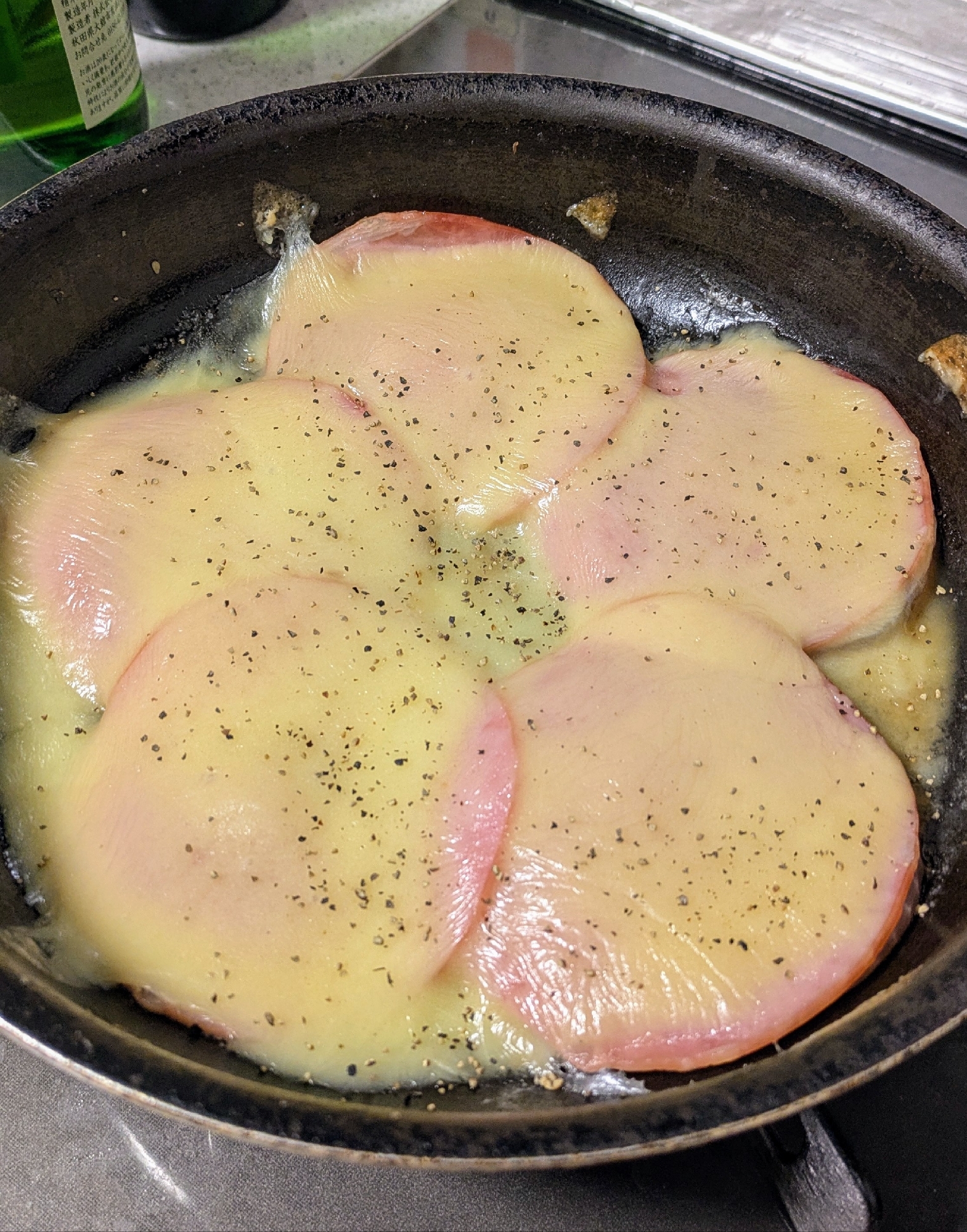 新玉で！とろとろハムチー玉