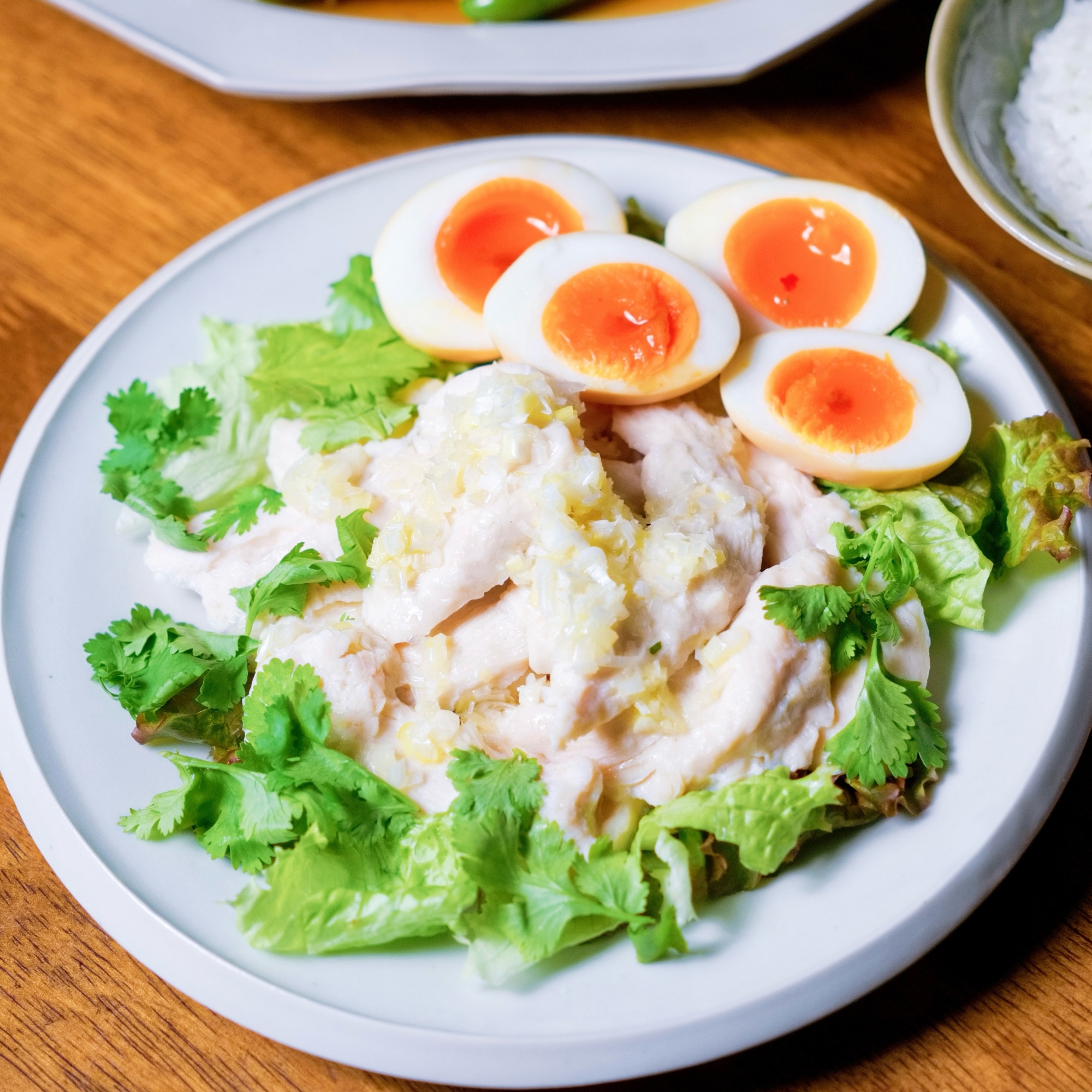 鶏むね肉のレンジ蒸し〜ねぎソース【中華・主菜】