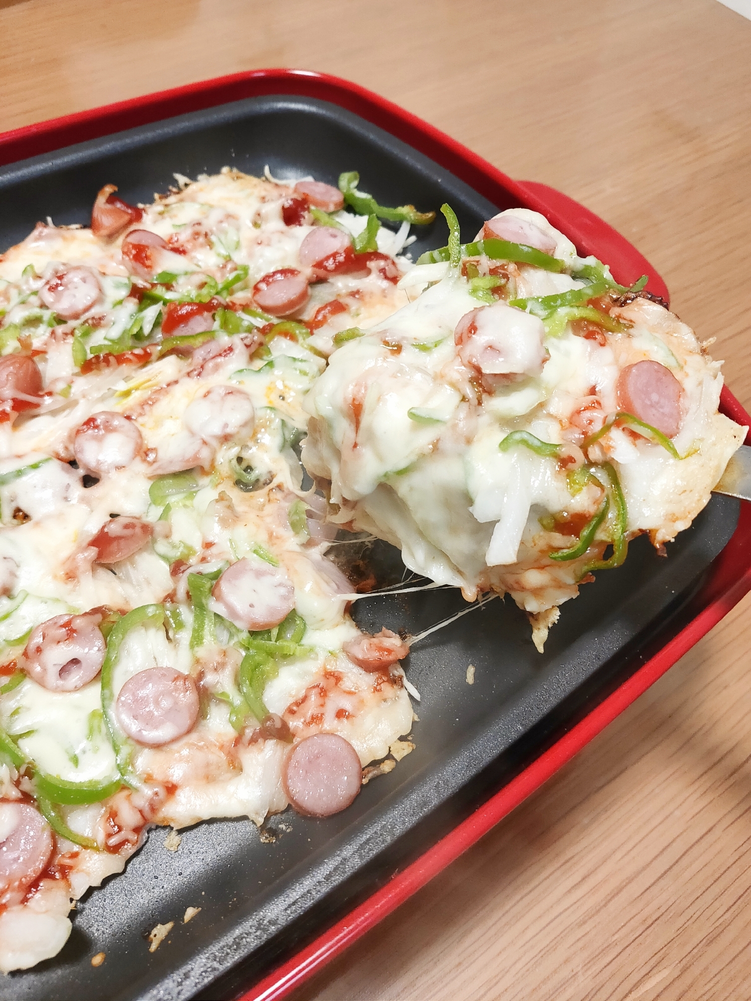 ホットプレートで♦簡単もちピザ