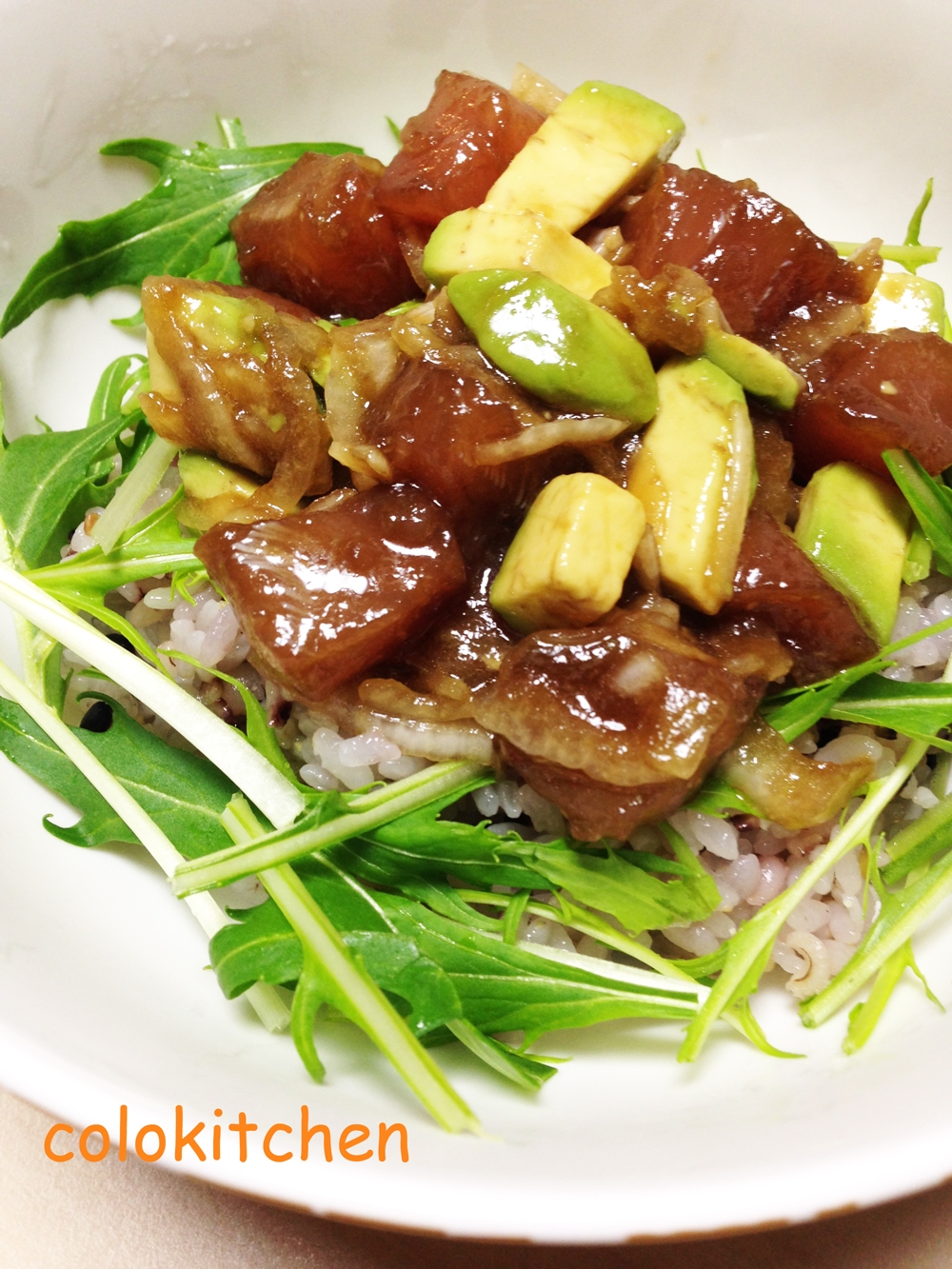混ぜるだけ！ごま油香る!!アヒポキ丼