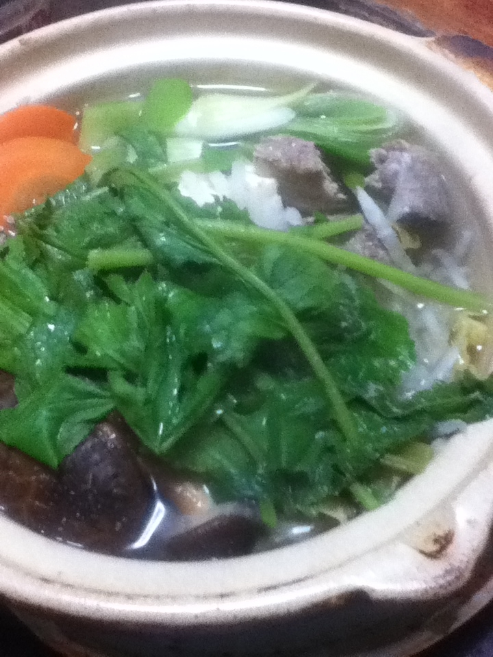 二十日大根とブリあらの湯豆腐