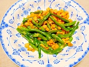 香ばし☆トウモロコシとインゲンのソテー