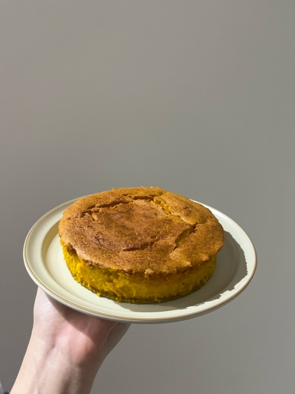 生クリーム、バター不要♪かぼちゃのプリンケーキ