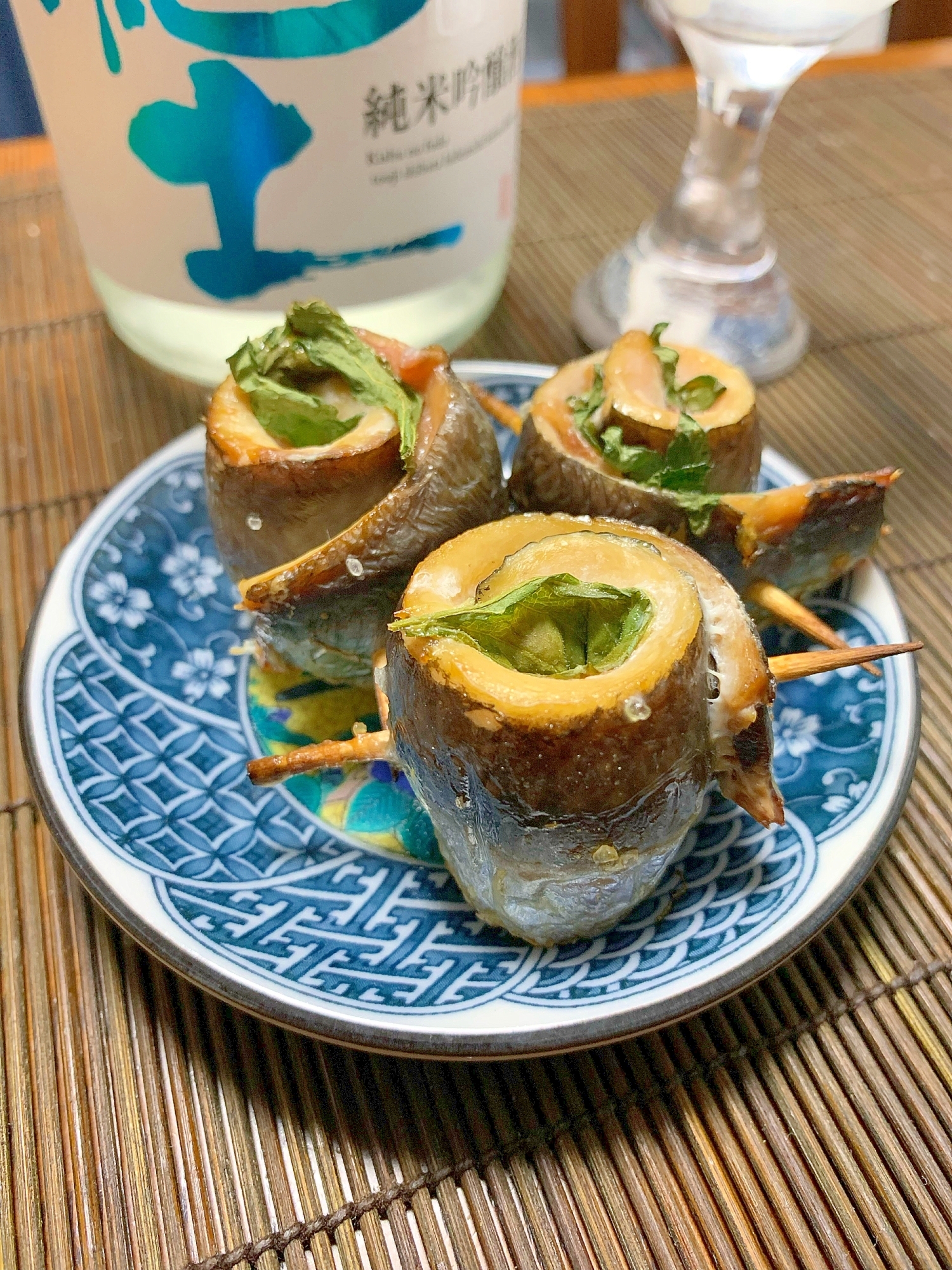 簡単ヘルシー、鰯の大葉梅巻き焼き
