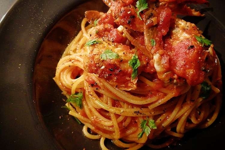 プロ直伝！ワタリガニの濃厚トマトパスタ