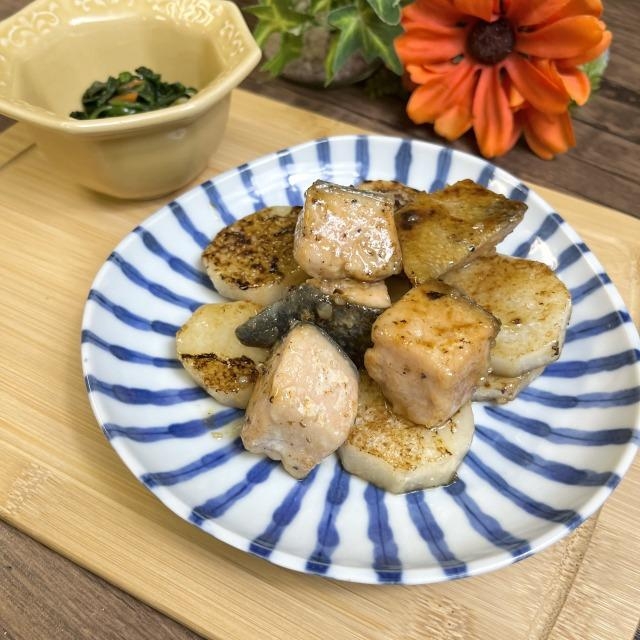 鮭と長芋のバター醤油照り焼き