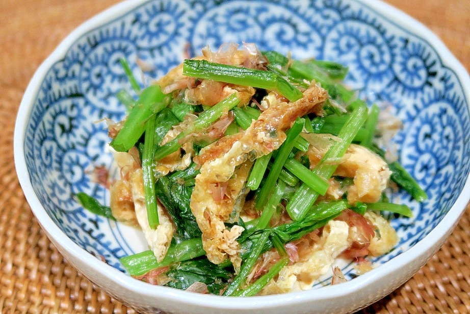 時短！レンジ de 小松菜と油揚げの煮びたし